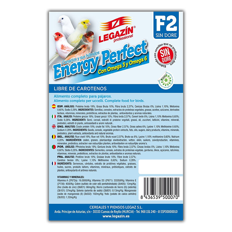 F2 ENERGY PERFECT SIN DORE 4 KG LEGAZIN F2 Energy Perfect Sin Dore 4 Kg Legazin