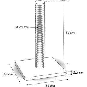 RASCADOR POSTE ALFA GRIS 61 x 35 x 35cm