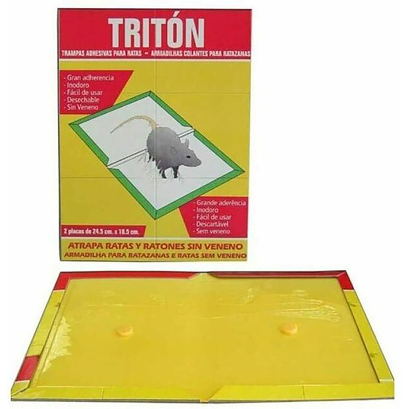 TRITON ATRAPA RATAS Y RATONES ADHESIVO SIN VENENO Triton Atrapa Ratas Y Ratones Adhesivo Sin Veneno
