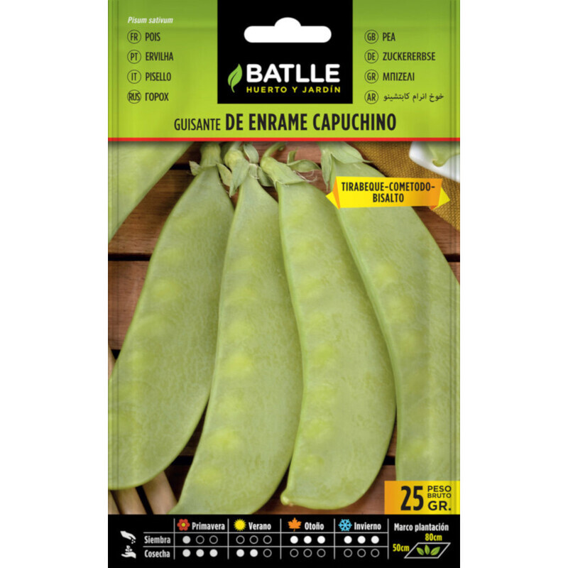 GUISANTE ENRAME CAPUCHINO TIRABEQUE SOBRE 25 GR Guisante Enrame Capuchino Tirabeque Sobre 25 Gr