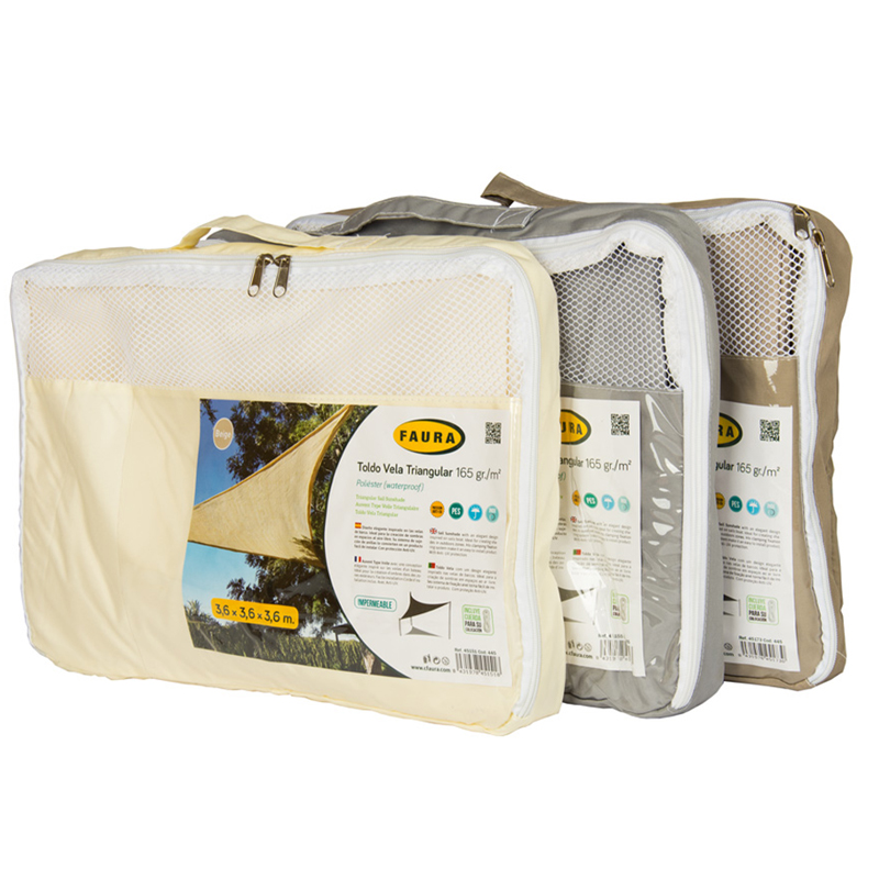 TOLDO VELA TRIANGULO BEIGE PES 5x5x5 M 165gr. Toldo Vela Triangulo Beige Pes 5X5X5 M 165Gr.