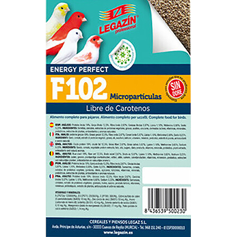 F102 PIENSO MICROPARTICULAS 4KG LEGAZIN F102 Pienso Microparticulas 4Kg Legazin