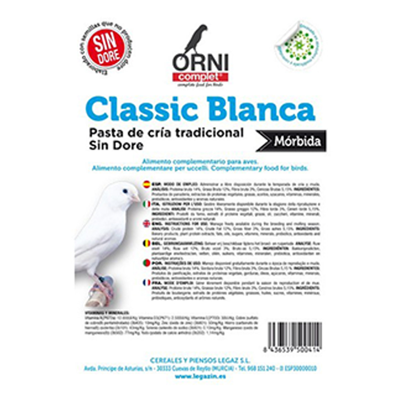 PASTA PROCRIA CLASSIC ECONOMY BLANCA MÓRBIDA 20 KG Pasta Procria Classic Economy Blanca Mórbida 20 Kg