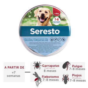 Seresto Collar Antiparasitario para Perros de Más de 8 kg – 70 cm