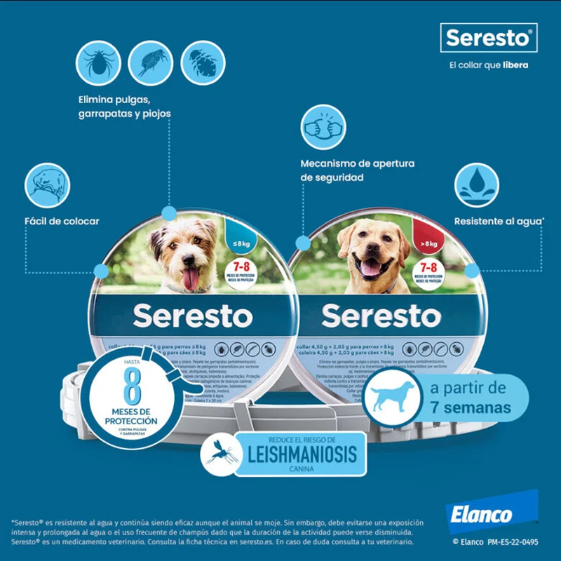 Seresto Collar Antiparasitario para Perros de Más de 8 kg – 70 cm Seresto Collar Antiparasitario Para Perros De Más De 8 Kg – 70 Cm