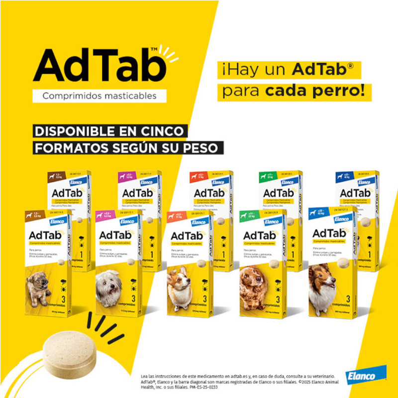 ADTAB para perro 22–45 kg. UN COMPRIMIDO Antiparasitario oral con 900 mg de lotilaner frente a pulgas y garrapatas. Adtab Para Perro 22–45 Kg. Un Comprimido Antiparasitario Oral Con 900 Mg De Lotilaner Frente A Pulgas Y Garrapatas. - Imagen 5