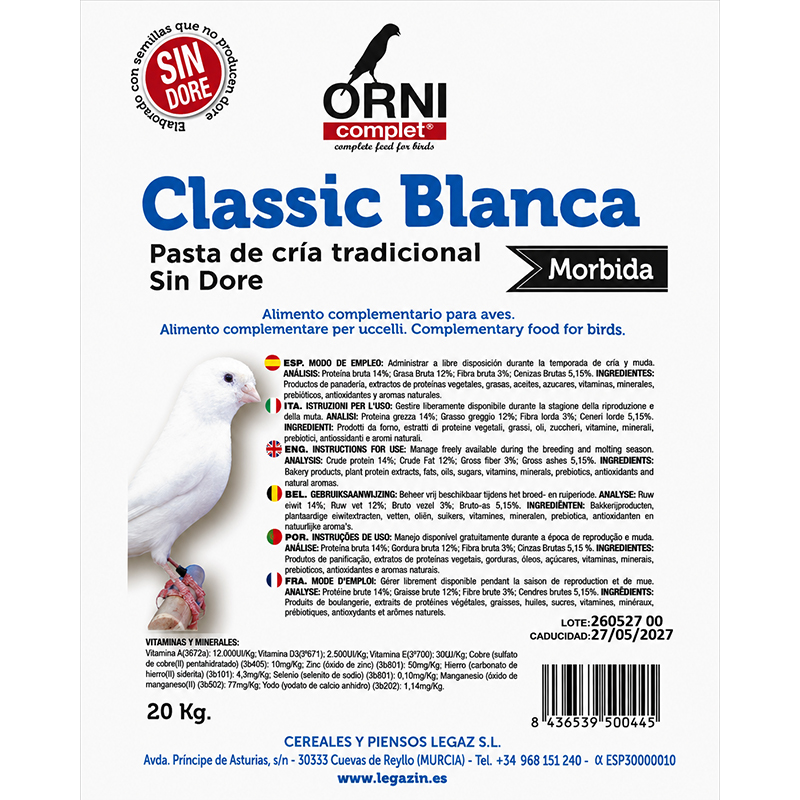 Legazin Pasta Procria Classic Blanca Mórbida sin Doré 20 kg Legazin Pasta Procria Classic Blanca Mórbida Sin Doré 20 Kg